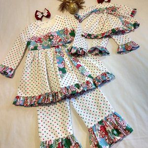 Candy Christmas My Doll & Me Matching Sets & Hairbows